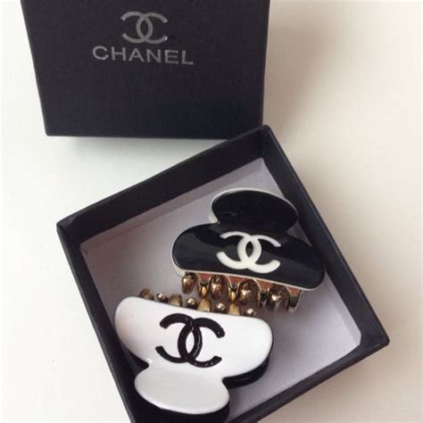 chanel crocodile hair clip|Chanel hair accessories.